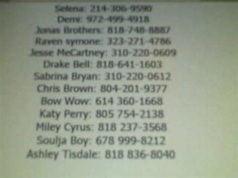 Top 50 Celebrity Phone Numbers And Email Address。